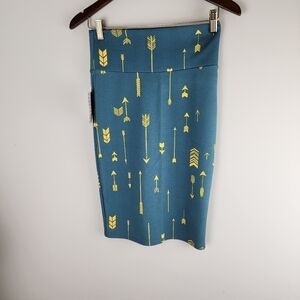 Lularoe Cassie Pencil Skirt Arrow Print Stretch Size Extra Small